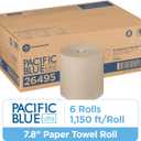 Georgia-Pacific Pacific Blue Ultra 8" High-Capacity Recycled Paper Towel Rolls by GP PRO (Georgia-Pacific), Brown, 26495, 1,150 Linear Feet Per Roll, 6 Rolls Per Case
