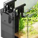 Hang on Back Aquarium Filter, Ultra-Quiet Small Canister Filter,3-Stage Filtration, Bottom Anti-Dry Burn Motor, Extra-Large Filter Media Basket Suitable (110GPHfor 20-40 Gallon)