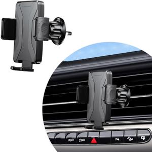 KVAEY Car Phone Holder Mount, Durable Anti-Slip Car Cellphone Holder with a Metal Hook, 360 Rotatation Elasticity Adjustment Car Cellphone Holder, Universal Car Accessories (Black)