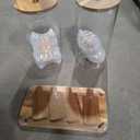 2 PCS 1.5 Gallon Drink dispenser, Glass Beverage Dispenser With Wood Stand, Large Water Drink Dispensers for Parties With Stainless Steel Spigot, Ideal for Lemonade,Juice, Tea, and Party Drinks