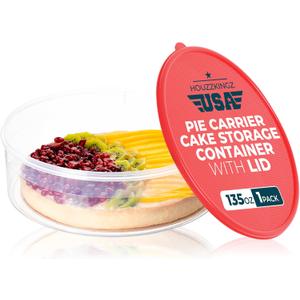 Pie Carrier Cake Storage Container with Lid | 10.5" Large Round Plastic Cupcake Cheesecake Muffin Flan Cookie Airtight Tortilla Holder | Pie Keeper Transport Container