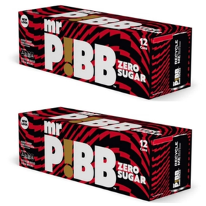 Mr Pibb Zero Sugar, 12 oz, 24 pack, BBD 06/01/2026
