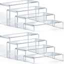 Acrylic Display Risers 8 Pcs - Clear Acrylic Shelves & Display Stand, Rectangular Risers for Cupcake, Retail & Desktop, 4 Sizes (7", 8", 9")