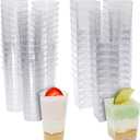 Juvale 72 Pieces Dessert Cups for Appetizers & Snacks - 3oz & 5oz - Plastic Dessert Shot Glasses for Anniversary, Wedding Reception, Baby Shower, & Birthday Party (Serves 36)
