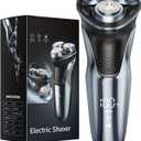 Electric Razor for Men: IPX7 Waterproof Shaver, 1.5H Fast Charge, 4D Flex Precision Blades with Trimmer - Gentle on Sensitive Skin Travel-Friendly