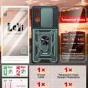 LeYi for Moto G-Stylus-2025 Case: Motorola G Stylus 2025 Case with Screen Protector, Military-Grade Protection, Rotatable Ring Kickstand, Green