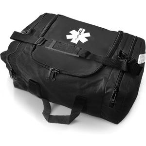 ASA TECHMED Large EMT First Responder Trauma Medical Bag Empty for Home 21x12x9 Inches, Office, School, EMTs, Paramedics, First Responders, Black