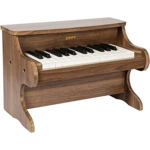 ZIPPY Kids Piano Keyboard, 25 Keys Digital Piano for Kids, Mini Music Educational Instrument Toy, Wood Toy for Toddlers Girls Boys (Walnut)