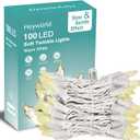 Heyworld Soft Twinkle Lights,100 Led Slow Twinkling Christmas Lights on White Wire Cord, UL Approved 27 Ft, Connect Up to 25 Sets,Indoor Outdoor Use,Warm White