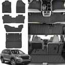 Floor Mats & Cargo Liner & Backrest Mat Fit for Honda Pilot 2016-2022 8 Passenger (No Elite Model) - All Weather Protection TPE Floor Liner with Back Seat Cover Trunk Mat Full Set Pilot Accessories