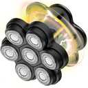 Universal Head Shaver Replacement Heads Magnetic 7 Blades Head Shavers Replacement Blades Compatible with Freebird Shaver & Other Brands (hmblack7)