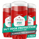 Old Spice Aluminum Free Deodorant For Men, High Endurance, 24/7 Sweat Defense & Odor Protection, 24/7 Freshness & Lasting Scent, Sport Scent, 3.0 oz (Pack of 3)