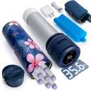 YOUSHARES Electric Insulin Cooler Travel Case, 35-68F Custom & Display Temperature Medical Cooler with Biogel & USB Charger, TSA Approved Diabetic Medication Refrigerator, Portable for 17 Pens (C3_Magnolia)