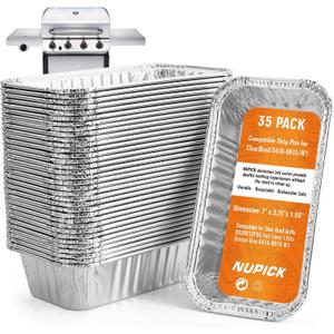 NUPICK 35 Pack Drip Pans for Char-Broil Grills 9328812P06, Grill Accessories for Char-Broil Grills, Disposable Aluminum Foil Grease Trays