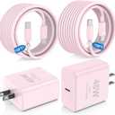 45W USB C Fast Charger for iPhone 17/ Air/16/15 Pro Max,2Pack 10FT Type C Charger Block & Cable, PD 3.0 Super Fast Charging for iPad Pro MacBook Air/Pro M1/M2, AirPods-Pink