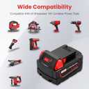 2Pc 6.0Ah 18V for Milwaukee M-18 Battery WK18 N18-N14 Charger Compatible for Milwaukee 18v Battery and Charger Combo Fast Charging for 48-11-1850 48-11-1860 48-11-1820 48-11-1840 48-11-1830 48-11-1870