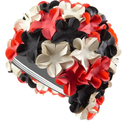 Sporti Flower Swim Cap - Swim Cap for Women- Stylish, Heavy-Duty Rubber, Hair Protection - Ideal for Water Enthusiasts
