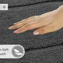 LANE LINEN 2 Piece Bathroom Rugs Sets, Extra Soft Absorbent Premium Mats, Non Slip Shower Mats - 24' x 36'/17' x 24' - Grey