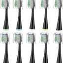Replacement Toothbrush Heads for Waterpik Complete Care 5.0/9.0 (CC-01/WP-862), with Covers, 10 Count, Black