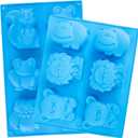 Beasea Animal Soap Molds, 2 Pack Large 3D Silicone Mat Chocolate Cake Candy Cookie Baking Making Clay Ice DIY Hard Resin Gummy Cube Tray Set Decoration Handmade Craft Bear Shape