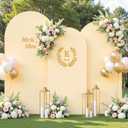 Champagne Arch Covers 3 Set - 6FT, 6.6FT, 7.2FT Arch Backdrop Cover Spandex Fitted Wedding Arch Stand Covers for Bridal Shower Wedding Baby Shower Birthday Party Banquet Photo Background Decorations