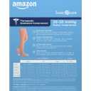 Amazon Basic Care Medical Compression Stockings for Circulation, Varicose Veins, Swelling, Edema, 20-30 mmHg, Women & Men Thigh Length Hose, Open Toe, Breathable, Beige, Medium (Previously NuVein)