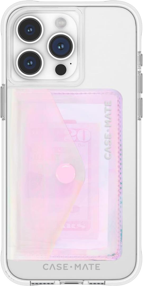 Case-Mate Soap Bubble Slim Magnetic Wallet/Card Holder for iPhone [Holds up to 5 Cards] Detachable Snap Closure Magnetic Phone Wallet for iPhone 17 Pro Max /16 Pro/15/14 - Iridescent