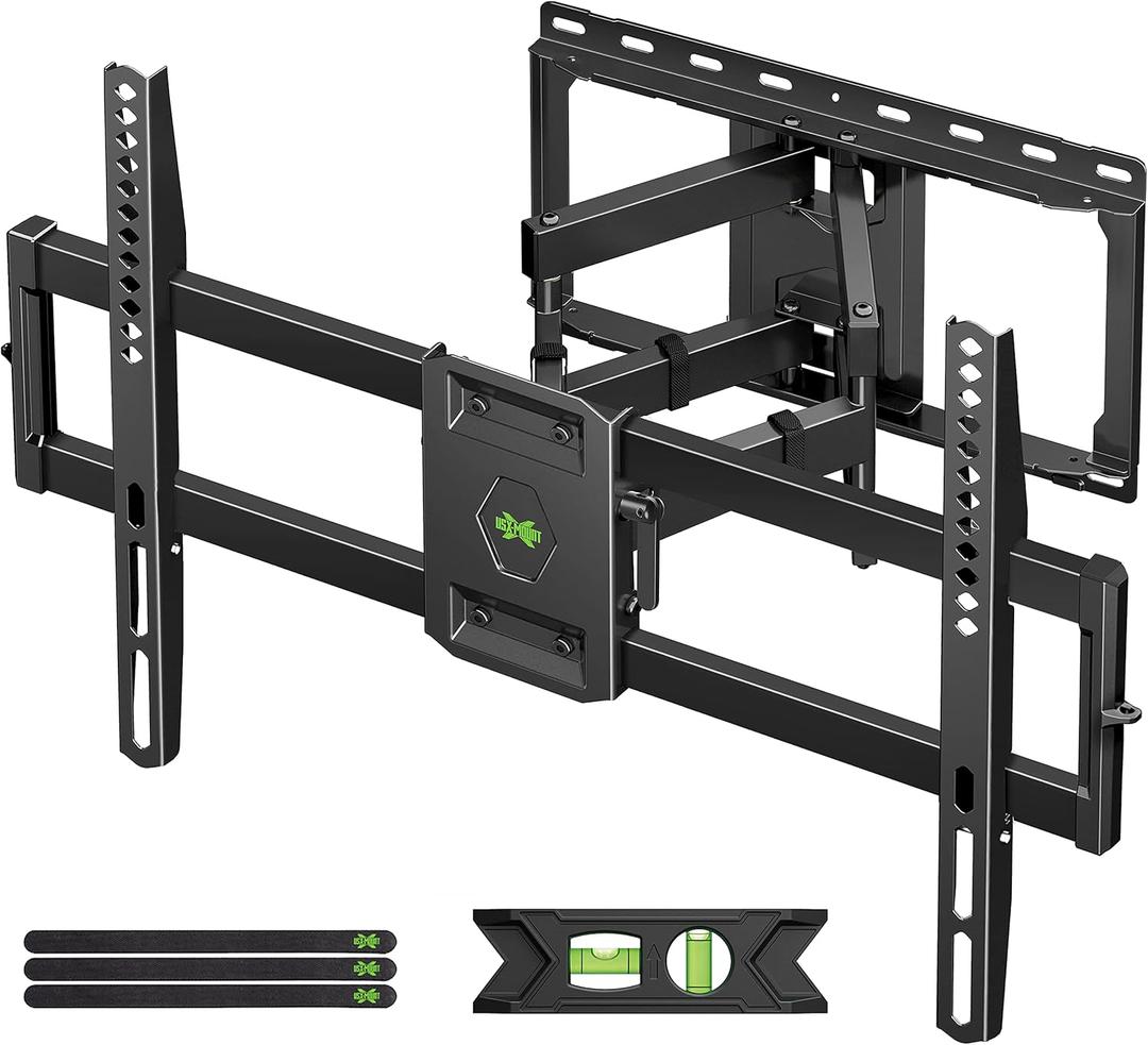 USX Mount Full Motion TV Wall Mount for Most 42-90 inch Flat Screen/LED/4K, TV Mount Bracket Dual Swivel Articulating Tilt 6 Arms, Max 16" Wood Studs, VESA 600x400mm, Holds up to 132lbs
