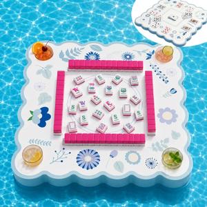 32 x 32 inch Floating Mahjong Table for Pool 2-in-1 Double-Sided, 31.5 x 31.5 inches