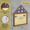 HBCY Creations Flag Display Case with Certificate Holder for 3' x 5' American Flag, Solid Wood with Glass Front with Wall Mount or Standing Display, Rustic Brown