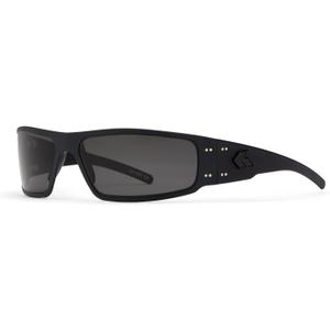 Gatorz Magnum Tactical Eyewear, ANSI Z87.1+, Aluminum Frame, Polarized/Photochromic Options, Adjustable Fit, Made in USA (Black Frame With Black Logo - Smoke Optimized Polarized (Opz))