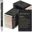 Colarr 40 Pcs Christmas Employee Appreciation Gifts Bulk Inspirational Notebook A6 PU Leather Journal Motivational Pen Thank You Gift for Staff Team Coworker Teacher(Black,Difference Maker)