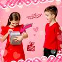 Amyhill 24 Pcs Valentine's Day Heart Shaped Cups with Lids and Straws 12 oz Plastic Heart Cups for Kids Party Favors, School Classroom Exchange Prizes Gift