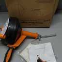 Drain Auger, Clog Remover with Drill Adapter, 25 Feet Flexible Plumbing Snake Use Manually or Powered for Kitchen, Bathroom and Shower Sink, Comes with Gloves (orange)