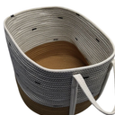 14.5x13.5in Fabric Basket, White/Brown Pattern, 1 Pc