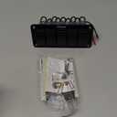 Nilight - 90110E 5 Gang Aluminum Rocker Switch Panel Toggle Dash 5 Pin ON/Off Pre-Wired Rocker Switch Blue Backlit Switch for Automotive Car Marine Boat RV