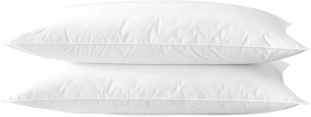 Ultra Thin Flat Soft Bed Pillows King Size Set of 2 Pack for Sleeping 20"x36", Hypoallergenic Skin Friendly Machine Washable