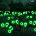 Solar Lights Outdoor, Halloween Decorations Outdoor, Scary Eyeball Lights,4PACKS 32LED, IP65 Waterproof, Halloween Decor for Garden/Yard/Patio/Lawn/Pathway(Green)