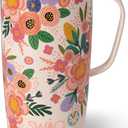 Swig Life 22oz Travel Mug, Insulated Tumbler with Handle and Lid, Cup Holder Friendly, Dishwasher Safe, Lightweight Stainless Steel Floral Mug, Flower Tumbler, Mothers Day Gifts for Mom (Full Bloom)
