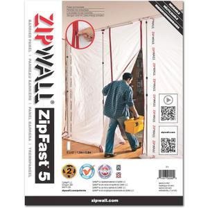ZipWall ZipFast Reusable Barrier 5' Panel for Dust Barriers, ZF5 , White (1 Count (Pack of 1)) ZipWall ZipFast Reusable Barrier 5' Panel for Dust Barriers, ZF5 , White (1 Count (Pack of 1))