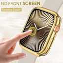 JR.DM 45mm Soft Flexible TPU Case Compatible for Apple Watch Series 9/8/7 Touchable Screen Lightweight Anti-Scratch All-Around Protector Thin Guard Shockproof Cover Shiny Bumper for iWatch, Gold