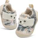 FEETCITY Baby Walking Shoes Wide Baby Shoes Boys Girls Infant Sneakers Crib Shoes Breathable Toddler Barefoot Shoes Slip On Shoes (Beige Camo)