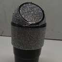 Bling Rhinestone Auto Garbage Can with Lid, Sparkly Car Trash Can for Automotive, Home, Office, Kitchen, Bedroom (Black)