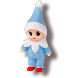 Christmas Baby Elf Doll in Blue Jumpsuit