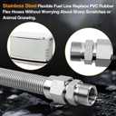 HQPASFY 0L4836A Fuel Line Flex 3/4"" Fuel Supply Flex Hose No PVC Replace# 0D3031 Stainless Steel Flex Hoses