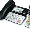 VTech VG208 DECT 6.0 Corded/Cordless Phone with Answering Machine, Call Blocking, Caller ID, Large Backlit Display, Full-Duplex Speakerphone - Silver/Black