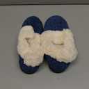 Evshine Women's Fuzzy Memory Foam Slippers, Closed Back Knit Bedroom Slippers, Slip-On Warm House Shoes for Indoor & Outdoor Comfort (8-8.5, Navy)