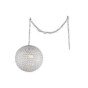 Jessie 3-light Crystal Round 12-inch Chrome Swag Lamp