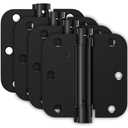 Bubxo 4 Pack Self Closing Door Hinges, Spring Hinges Self Closing 3.5 Inch with 5/8'' Radius Corners, Adjustable Tension for Garage, Front, Back Door, UL Listed, Left and Right Hand, Matte Black, Set of 2