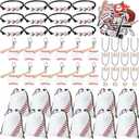 Cholemy 98 Pcs Baseball Party Favors Acrylic Baseball Key Chain with Wooden Bat Baseball Gifts for Team Baseball Drawstring Bag Stickers Charm Bracelets Necklace for Sports Baseball Party Supplies
